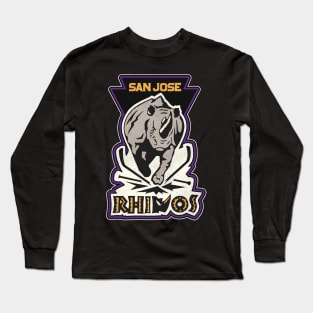 Defunct San Jose Rhinos Roller Hockey Long Sleeve T-Shirt